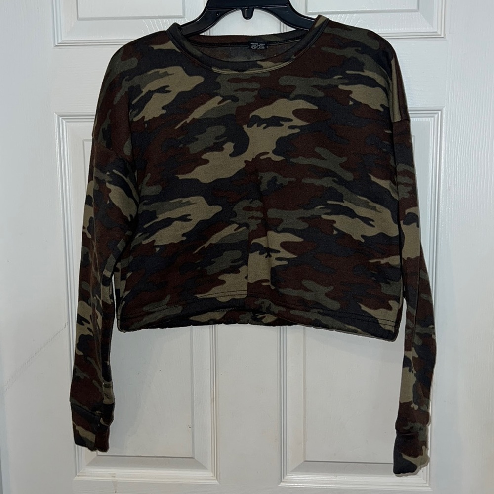 Cropped Camouflage Sweater